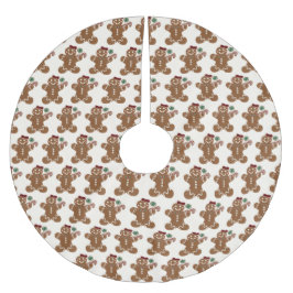 Saia Para Árvore De Natal De Poliéster Rapariga de pão com Arco vermelho e doces