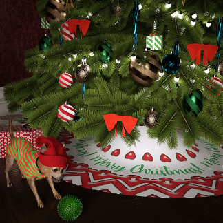 Saia Para Árvore De Natal De Poliéster Red Candy Hearts