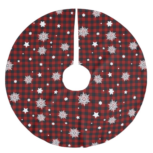 Saia Para Árvore De Natal De Poliéster Red Christmas Pattern  (Frente)