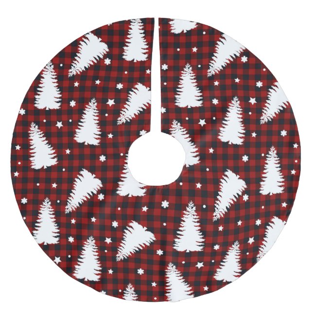 Saia Para Árvore De Natal De Poliéster Red Christmas Pattern  (Frente)