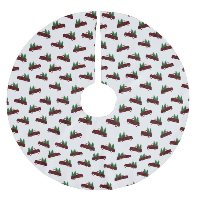 Saia Para Árvore De Natal De Poliéster Red Christmas Pattern  (Frente)