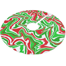 Saia Para Árvore De Natal De Poliéster Red White e Green Christmas Swirl