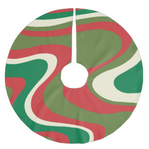 Saia Para Árvore De Natal De Poliéster Redemoinho de Natal Abstrato Moderno Retro