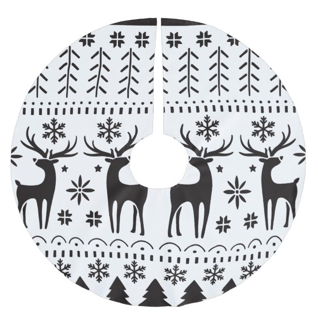 Saia Para Árvore De Natal De Poliéster Reindeer de Natal para Folk Moderno (Frente)