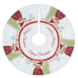 Saia Para Árvore De Natal De Poliéster Reindeer Pine Tree Snowflake Natal