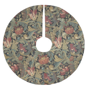 Saia Para Árvore De Natal De Poliéster Rich Floral Tapeçaria Brocade Antique Clássica