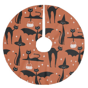 Saia Para Árvore De Natal De Poliéster Rico MCM Halloween Vestir Gatos Minimalistas Laran