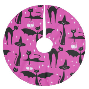 Saia Para Árvore De Natal De Poliéster Rico MCM Halloween Vestir Gatos Minimalistas Rosa