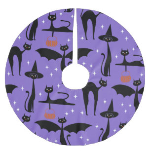 Saia Para Árvore De Natal De Poliéster Rico MCM Halloween Vestir Gatos Minimalistas Roxo