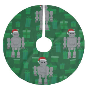 Saia Para Árvore De Natal De Poliéster robô santa claus do xmas