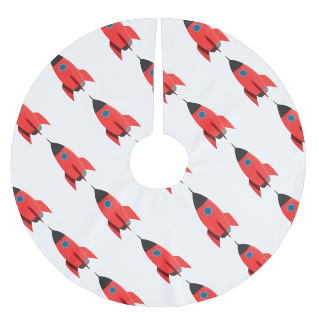 Saia Para Árvore De Natal De Poliéster Rocket Vermelho (Frente)