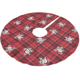 Saia Para Árvore De Natal De Poliéster Roda Scottie Red Xadrez Skirt