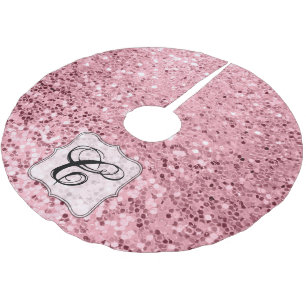 Saia Para Árvore De Natal De Poliéster Rosa da saia da árvore personalizada com luz Doura