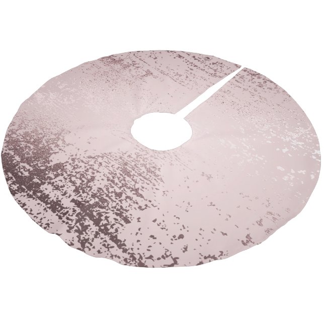 Saia Para Árvore De Natal De Poliéster Rosa de ouro design metálico de luxo (Inclinado)