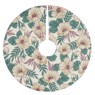 Saia Para Árvore De Natal De Poliéster Rosas