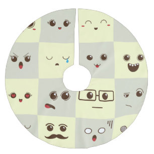 Saia Para Árvore De Natal De Poliéster Rosto bonito