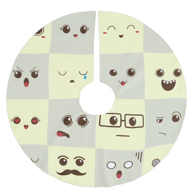 Saia Para Árvore De Natal De Poliéster Rosto bonito (Frente)