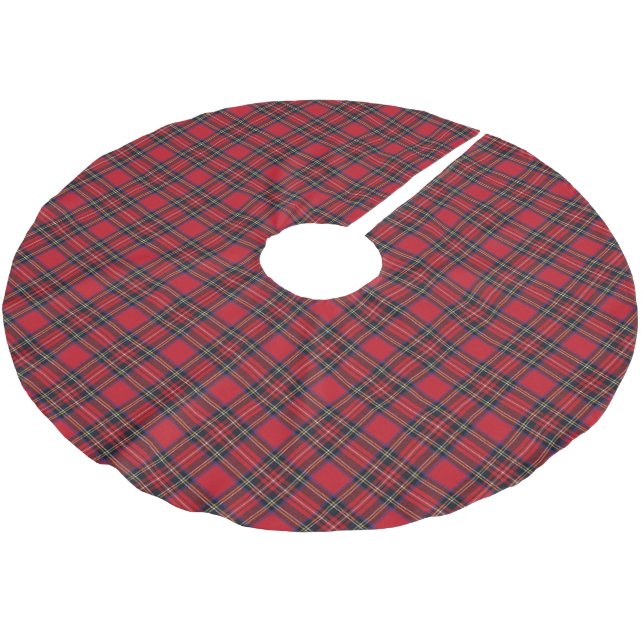 Saia Para Árvore De Natal De Poliéster Royal Stewart Scottish Tartan (Inclinado)