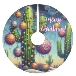 Saia Para Árvore De Natal De Poliéster Saguaro Cactus Seasonal do Deserto de Natal