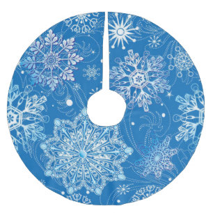 SAIA PARA ÁRVORE DE NATAL DE POLIÉSTER SAIA AZUL DA ÁRVORE DO NATAL VINTAGE DOS FLOCOS D