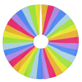 Saia Para Árvore De Natal De Poliéster Saia brilhante da árvore do arco-íris do Natal