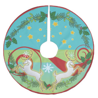 Saia Para Árvore De Natal De Poliéster Saia da árvore de Natal de um Runedeer de 2018