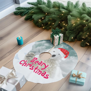 Saia Para Árvore De Natal De Poliéster Saia da árvore de Natal do urso polar Beary do