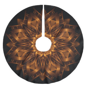 Saia Para Árvore De Natal De Poliéster Saia da árvore do medalhão do cobre do ouro velh