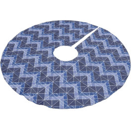 Saia Para Árvore De Natal De Poliéster Saia da árvore do Tangram do índigo