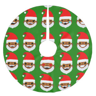 Saia Para Árvore De Natal De Poliéster saia da árvore dos papais noeis africanos emoji em