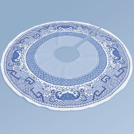 Saia Para Árvore De Natal De Poliéster Saia de Árvore Azul Clássica Willow