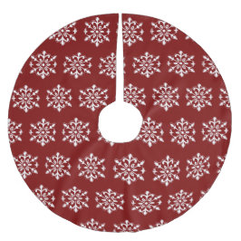 Saia Para Árvore De Natal De Poliéster Saia de árvore Floco de Neve Vermelho