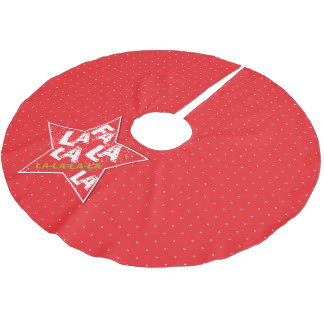 Saia Para Árvore De Natal De Poliéster Saia fabulosa da árvore da polca do feriado do La