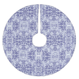 Saia Para Árvore De Natal De Poliéster Saia floral holandesa branca azul da árvore de