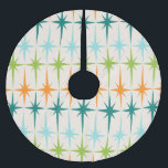Saia Para Árvore De Natal De Poliéster Saia geométrica da árvore de Natal de Starbursts<br><div class="desc">Vintage. Geometrics. Starbursts. Se você ama algumas daquelas palavras, esta saia geométrica da árvore de Natal de Starbursts do vintage retro é para você. Características deste design moderno do meio século um fundo de creme com fileiras da turquesa, do verde limão, da laranja, e dos starbursts da cerceta. Este design...</div>