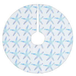 Saia Para Árvore De Natal De Poliéster Saia litoral da árvore da estrela do mar do Natal