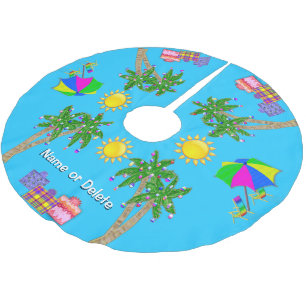 Saia Para Árvore De Natal De Poliéster Saia tropical personalizada da árvore de Natal da