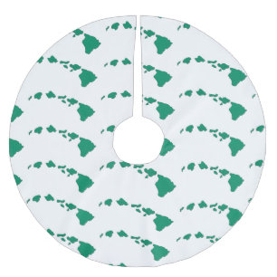 Saia Para Árvore De Natal De Poliéster Saia verde branca das ilhas Hawaii