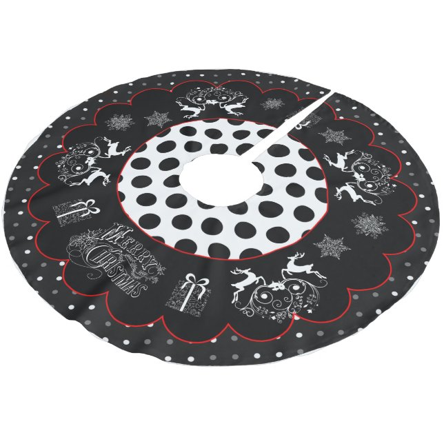 Saia Para Árvore De Natal De Poliéster Saias de Natal e Bolinhas (Inclinado)