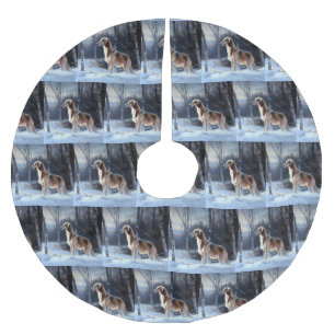 Saia Para Árvore De Natal De Poliéster Saluki Deixe-o nevar no Natal