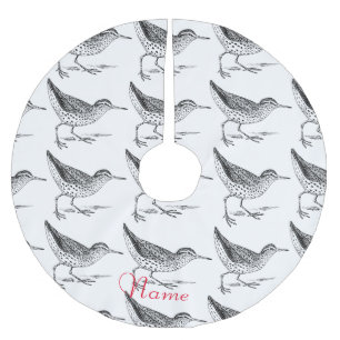 Saia Para Árvore De Natal De Poliéster Sandpiper Shorebird Thunder_Cove
