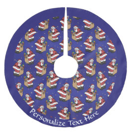 Saia Para Árvore De Natal De Poliéster Santa Claus Bag dos Presentes de Natal Personaliza