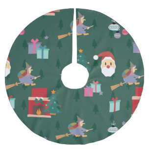 Saia Para Árvore De Natal De Poliéster santa claus befana