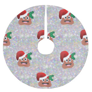 Saia Para Árvore De Natal De Poliéster santa claus emoji xmas natal