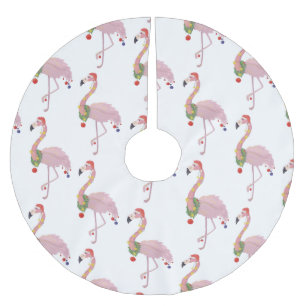 Saia Para Árvore De Natal De Poliéster santa claus flamingo