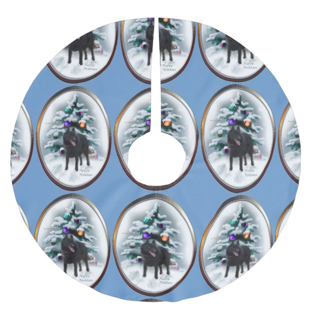 Saia Para Árvore De Natal De Poliéster Schipperke Christmas (Frente)