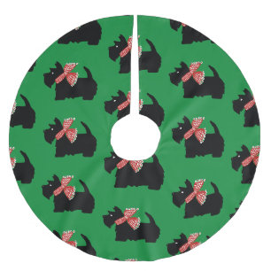 Saia Para Árvore De Natal De Poliéster Scottish Terrier Merry Christmas Green