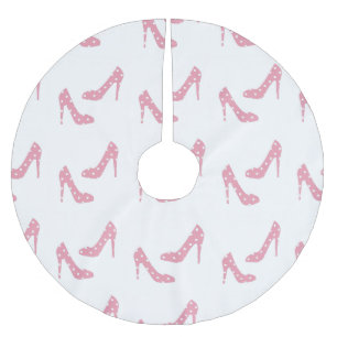 Saia Para Árvore De Natal De Poliéster Se os calçados cabem a saia cor-de-rosa da árvore