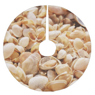 Saia Para Árvore De Natal De Poliéster Sea Beach Shell: Fundo Texturizado de Verão