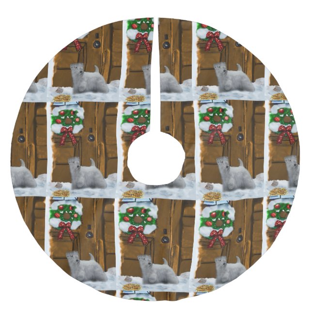 Saia Para Árvore De Natal De Poliéster Sealyham Terrier Christmas (Frente)